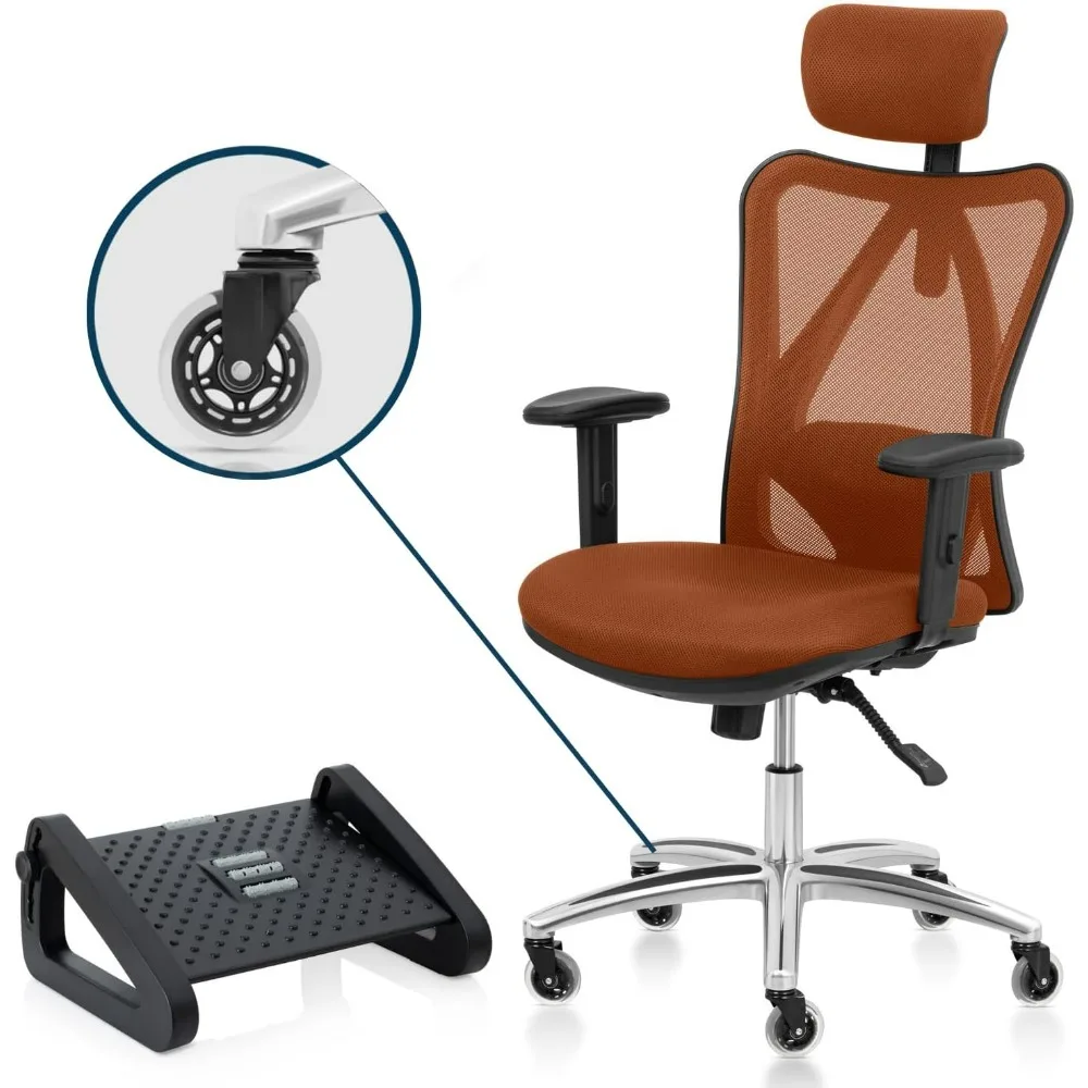 Office Chair,Ergonomic Adjustable Lumbar Support And Rollerblade Wheels - With High Back Breathable Mesh,gaming Chairs