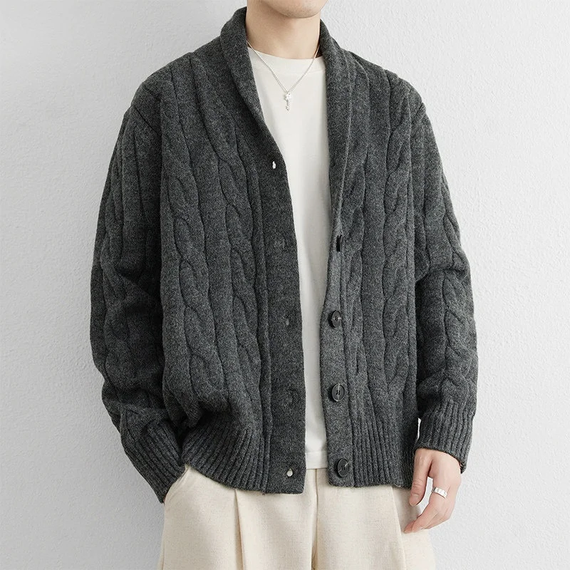 

Men's Casual Knitted Jaet Collar Stand up High Quali Sweater Spring Autumn Long Sve round Ne Comfortable Breathable