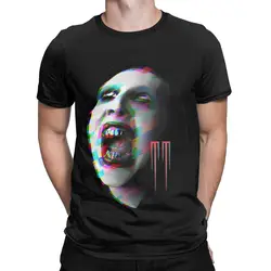 Marilyn Manson Glitch Fan Gift Music Outfits T-Shirt for Men Women Funny Cotton New Arrival Tees