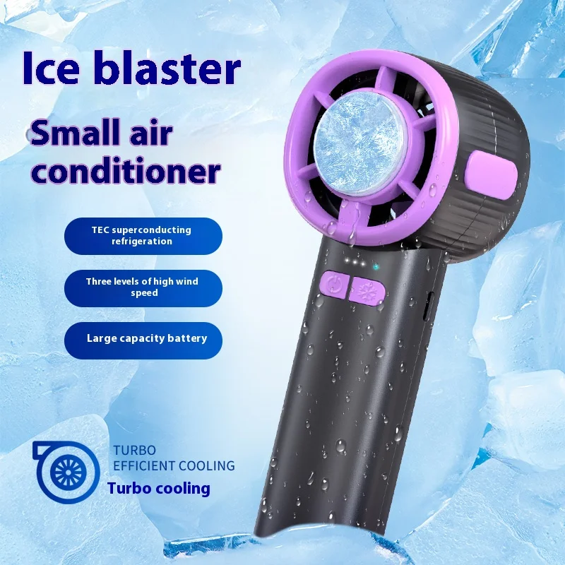 

Ручной ветрозащитный бластер Ice - Sensation, мини-кондиционер с сверхпроводящим охлаждением TEC, 3-ступенчатая ветровая сила и большая - капа