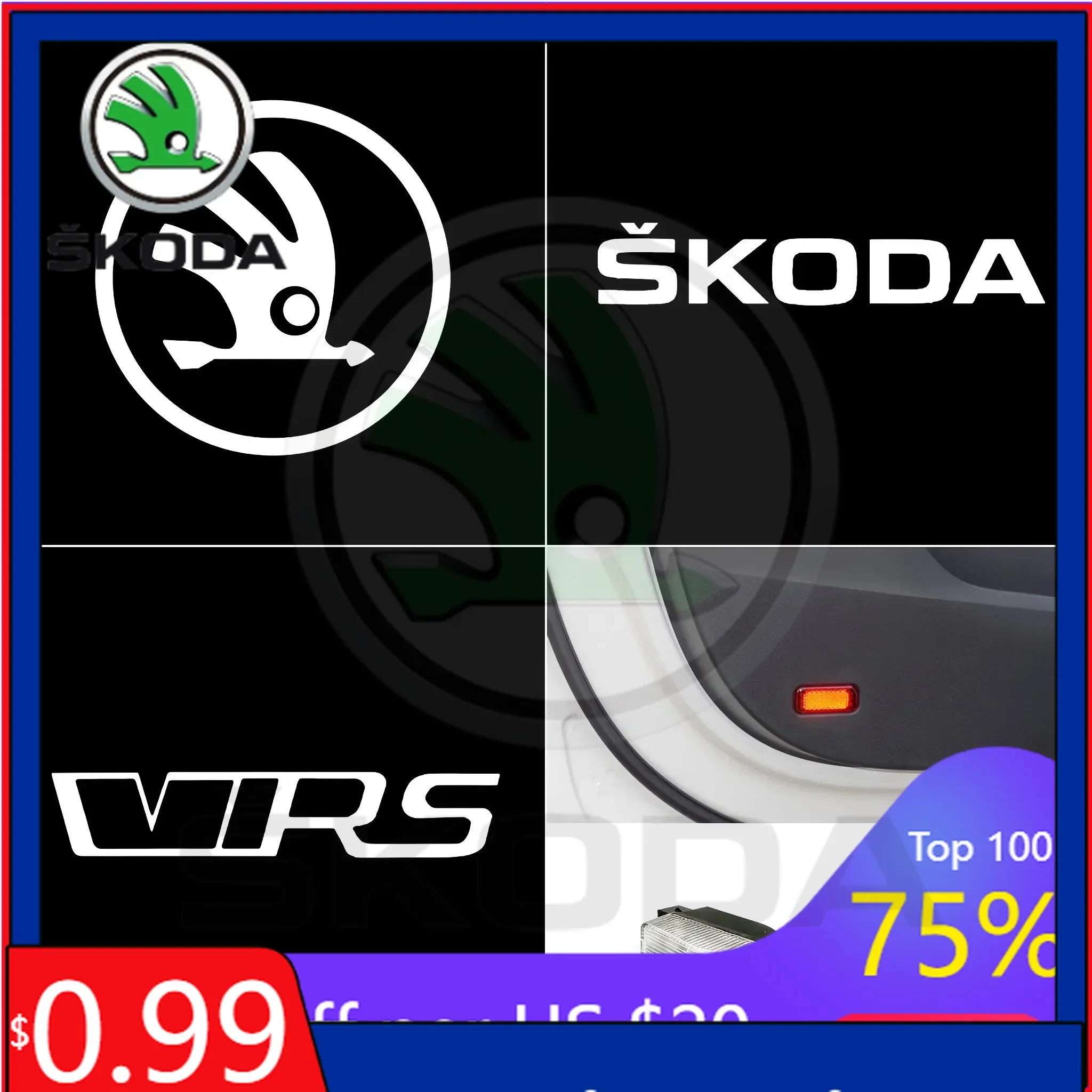 

Наклейка на автомобиль 2026: Горячая новинка! 2x LED проектор логотипа для дверей Skoda Octavia A7, Yeti, Kodiaq, Karoq (2016-2021)