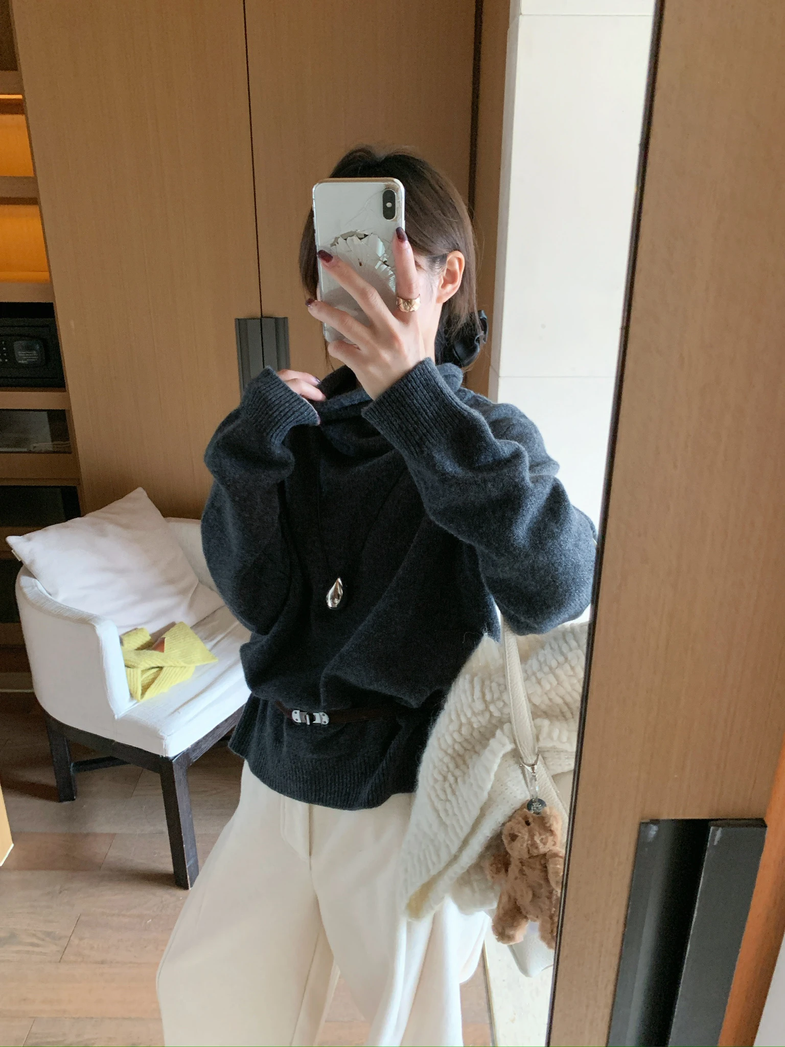 

Ele Design Slim Fit Knitted Sweater Autumn Winter High Collar Long Sve Warm Faionable Women's Commute Sle B2586