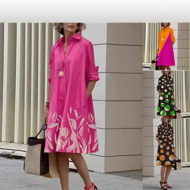 

Casual Ele Spliced Color Contrast Women's Dr Open Cardigan Gown Faionable Cusizable Design Independent Station