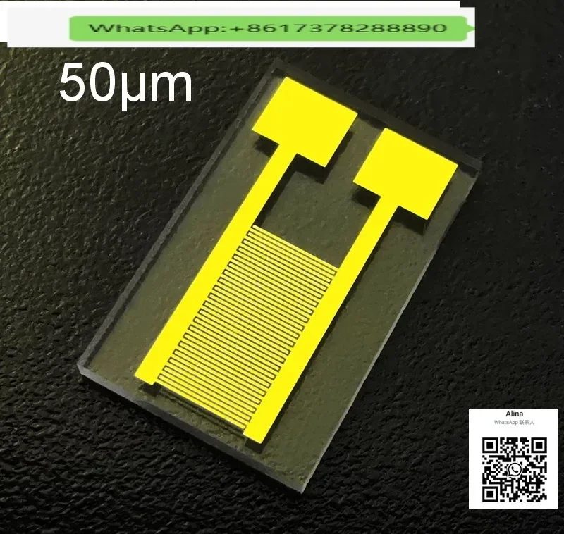 50μm transparent interdigital electrode quartz glass capacitor array MEMS gas biosensor photoelectric detection