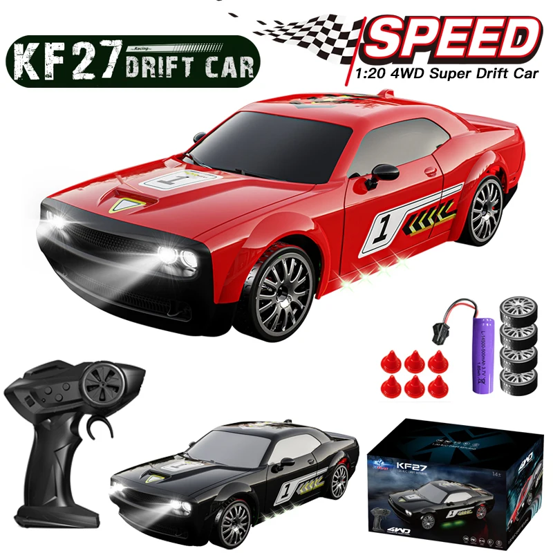 

KF27 1/20 High Speed RC Car 2.4G 4WD Remote Control Drift Vehicle Racing Car with LED Lights for Boys Competition Toy Gift