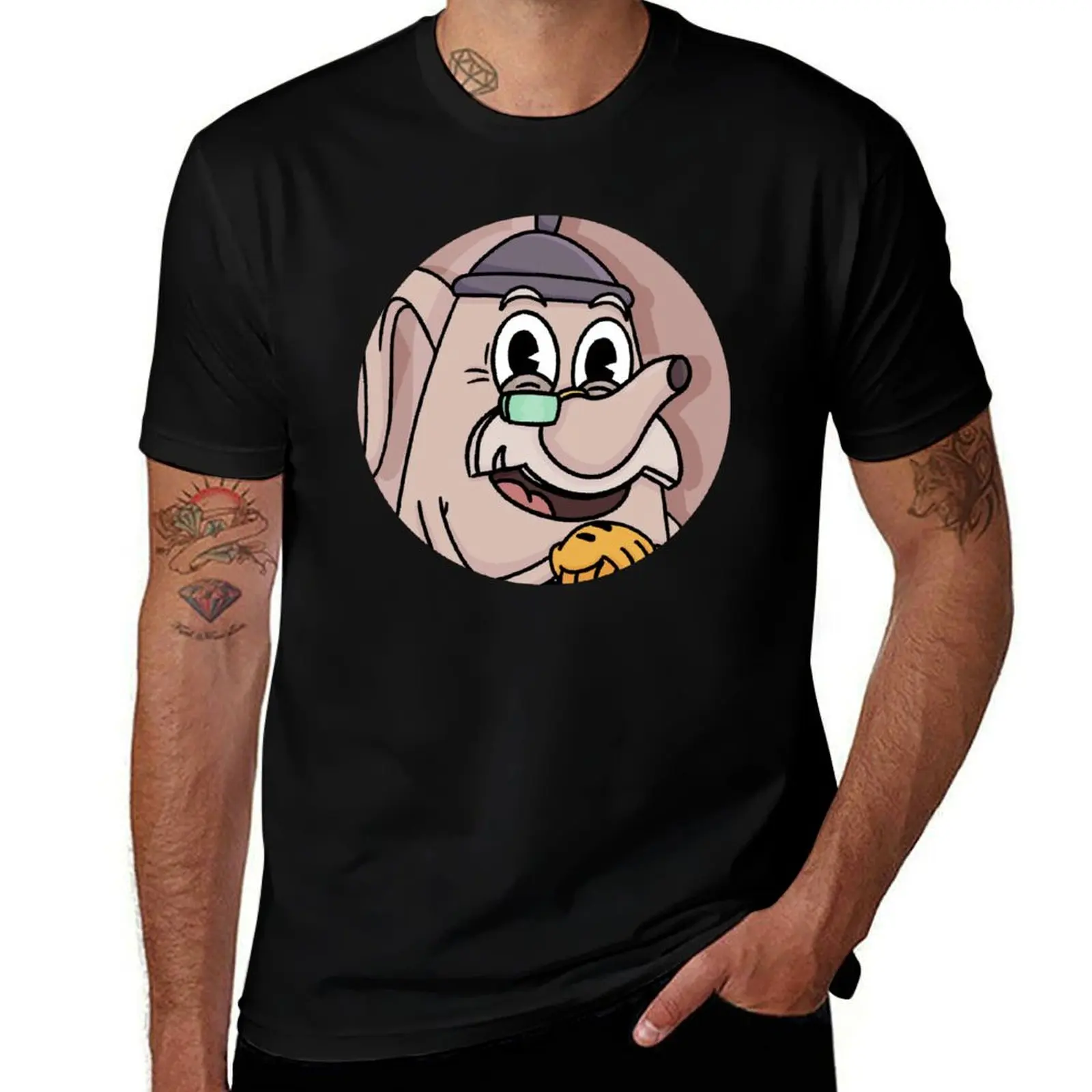 Cartoon Elder Kettle T-Shirt Fitness Training Breathable Tee