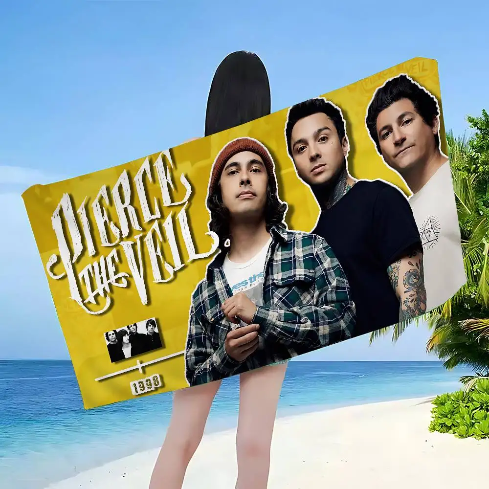 Post Hardcore Band P-Pierce The Veil Band Microfiber Blanket Quick Drying Beach Towels Oversized Printing Super Pool Towel