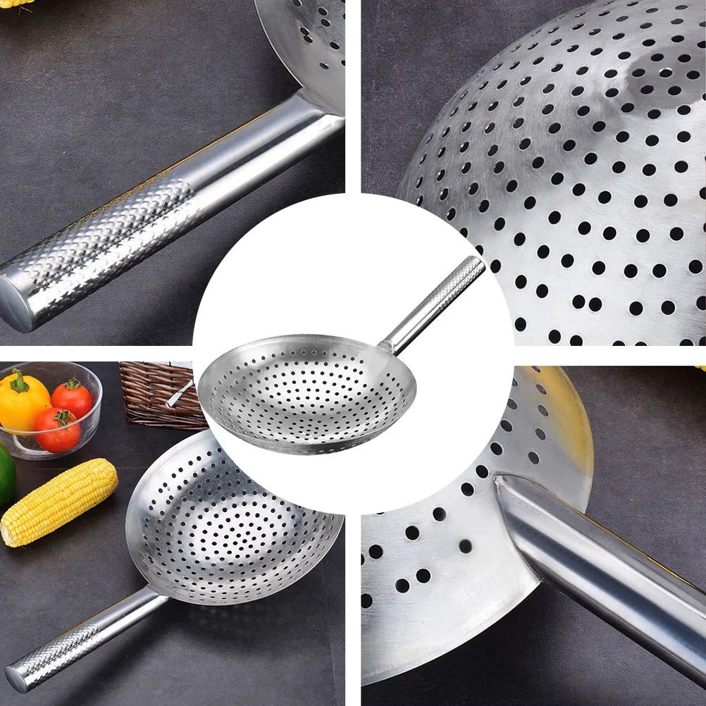

1Pcs Stainless Steel Colander Spoon Frying Oil Strainer Mesh High Density Hole Heat Resistant Handle Kitchen Cooking