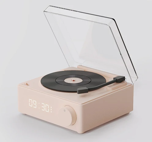 Premium Bluetooth Speaker with Retro Jukebox Design, High-End Clock, and Alarm Clock Function