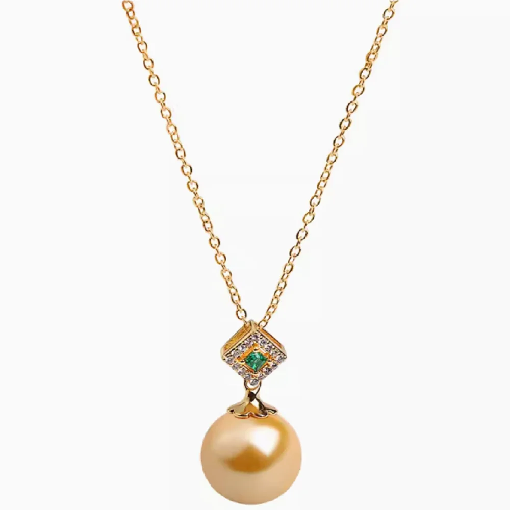 Natural South Sea Pearl AAA11-12mm Pendant Versatile 925S 18inch