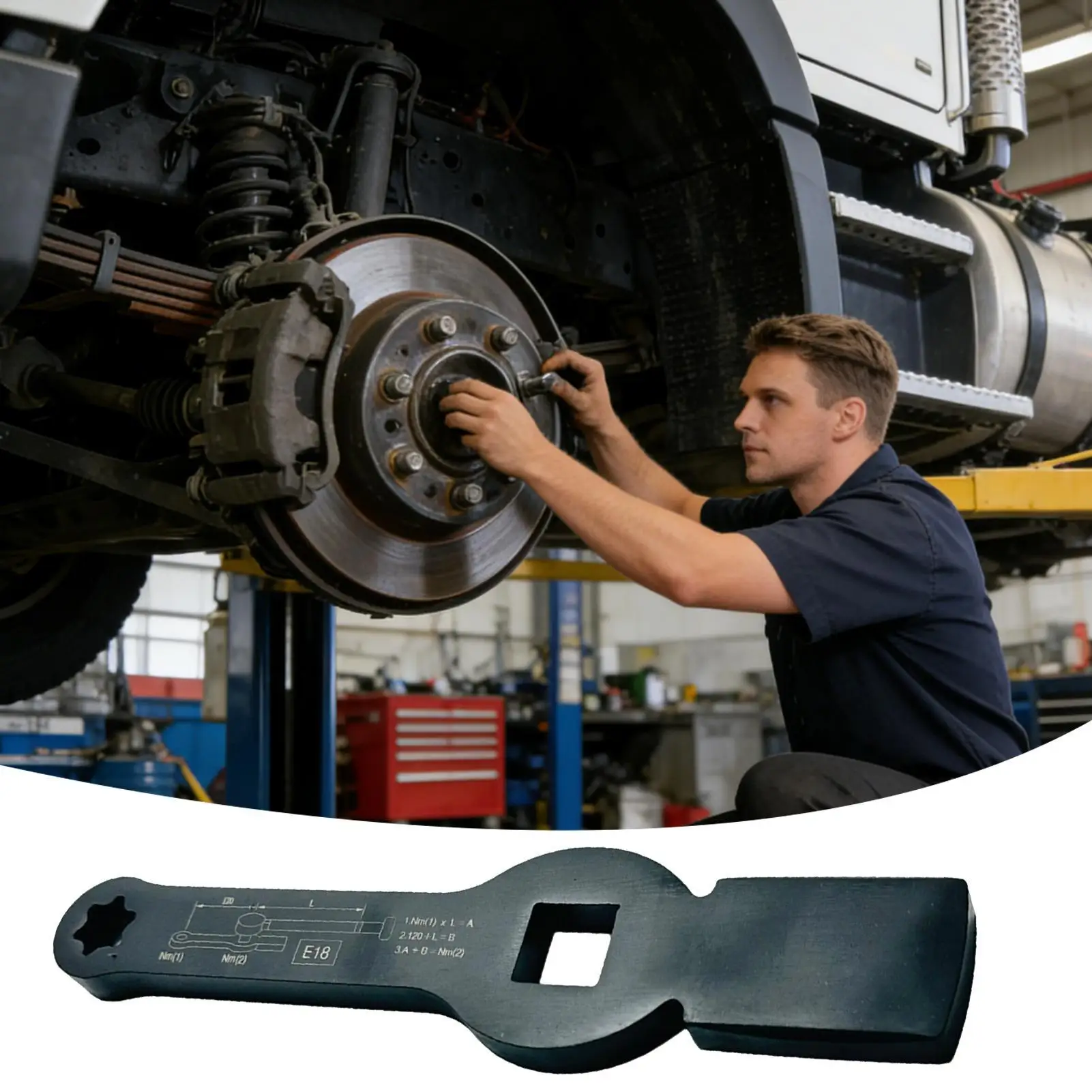 

Ключ для тормозного диска Портативный сверхмощный эргономичный нержавеющий ключ для обслуживания автомобиля Инструмент для эффективности обслуживания торможения