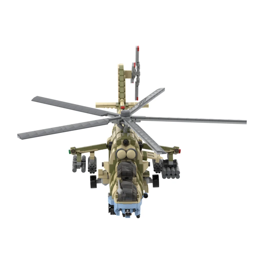 MOC Militaire Mil-Mi35M Chasseur Modèle décennie s De Construction Air Force Avion Hind Attack Hélicoptères Architecture Brique Jouet Cadeau