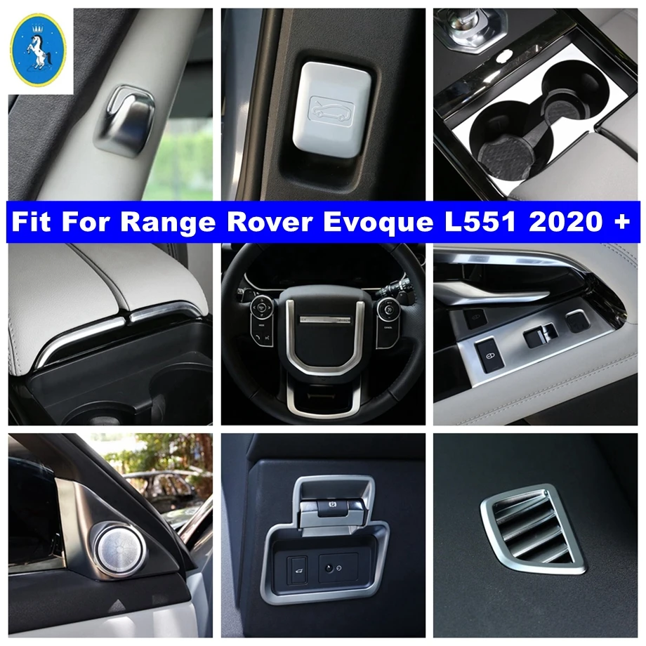 

Car Pillar A Speaker / Window Glass Lift / Steering Wheel Cover Trim For Range Rover Evoque L551 2020 - 2023 Matte Accessories