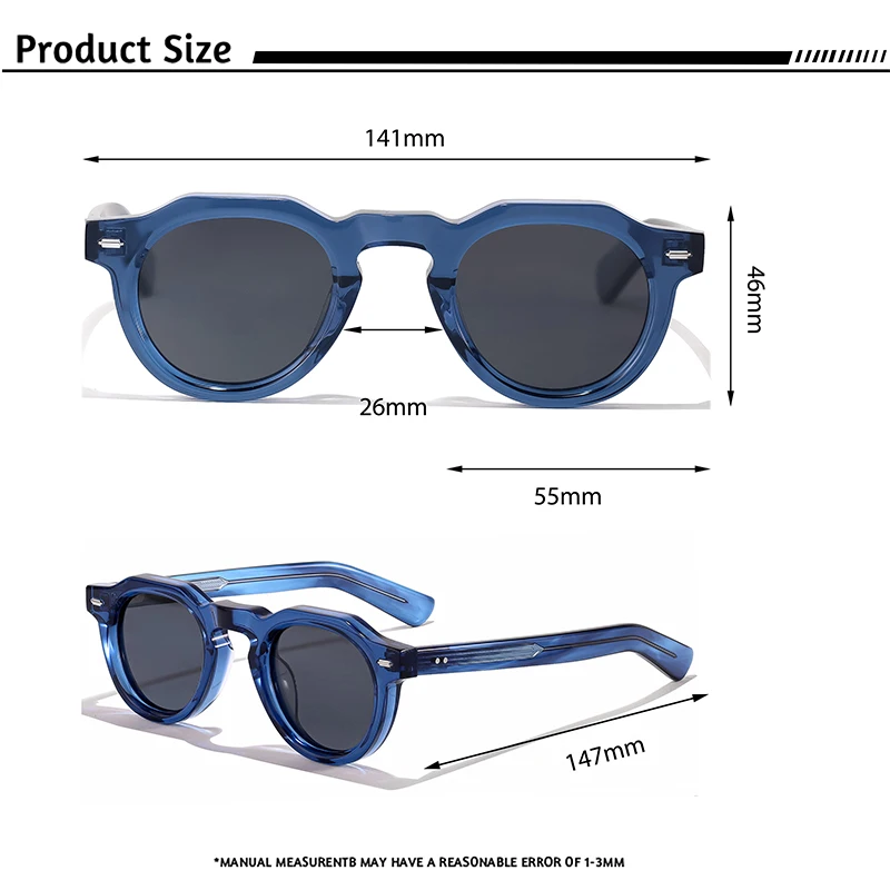CATERSIDE Acetat-Sonnenbrille für Herren, polarisiert, kleiner Rahmen, hochwertige Sonnenbrille für Damen, Party, Reisen, Outdoor-Brille – Detail 4