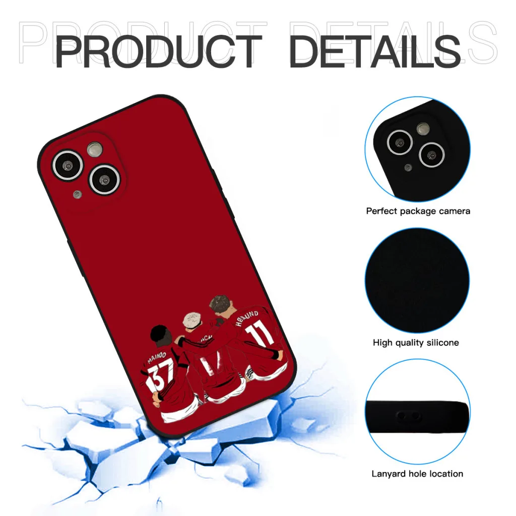 Kobbie Mainoo Alejandro Garnacho Rasmus Hojlund United Youth Trinity Minimalist Phone Case For iPhone 15 Pro Max Silicone Shell