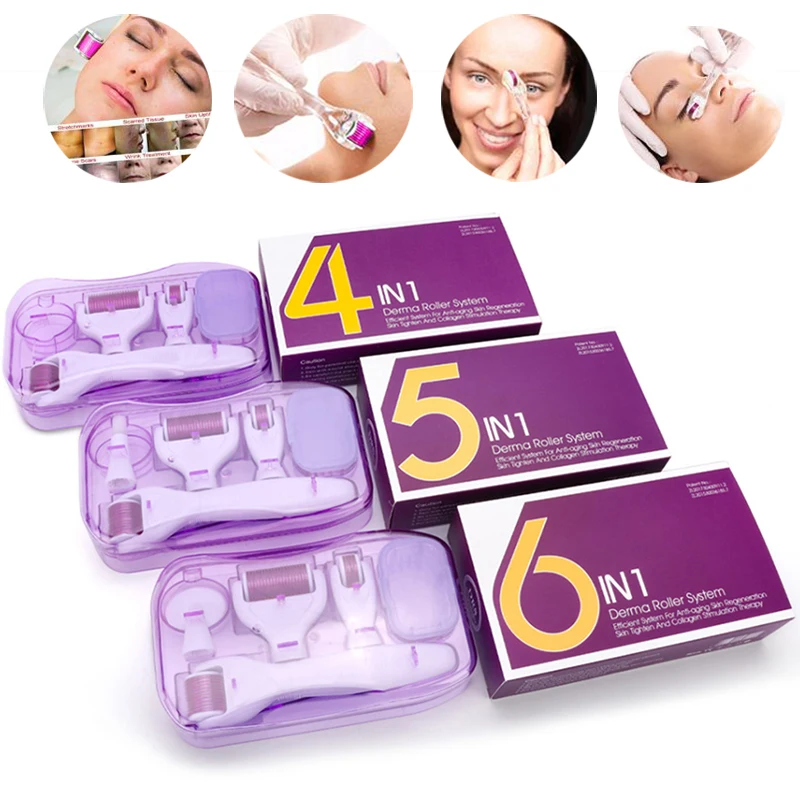 Kit de microagujas de acero inoxidable, rodillo Derma 4/5/6 en 1, microagujas de titanio, herramientas médicas de belleza corporal, antiedad