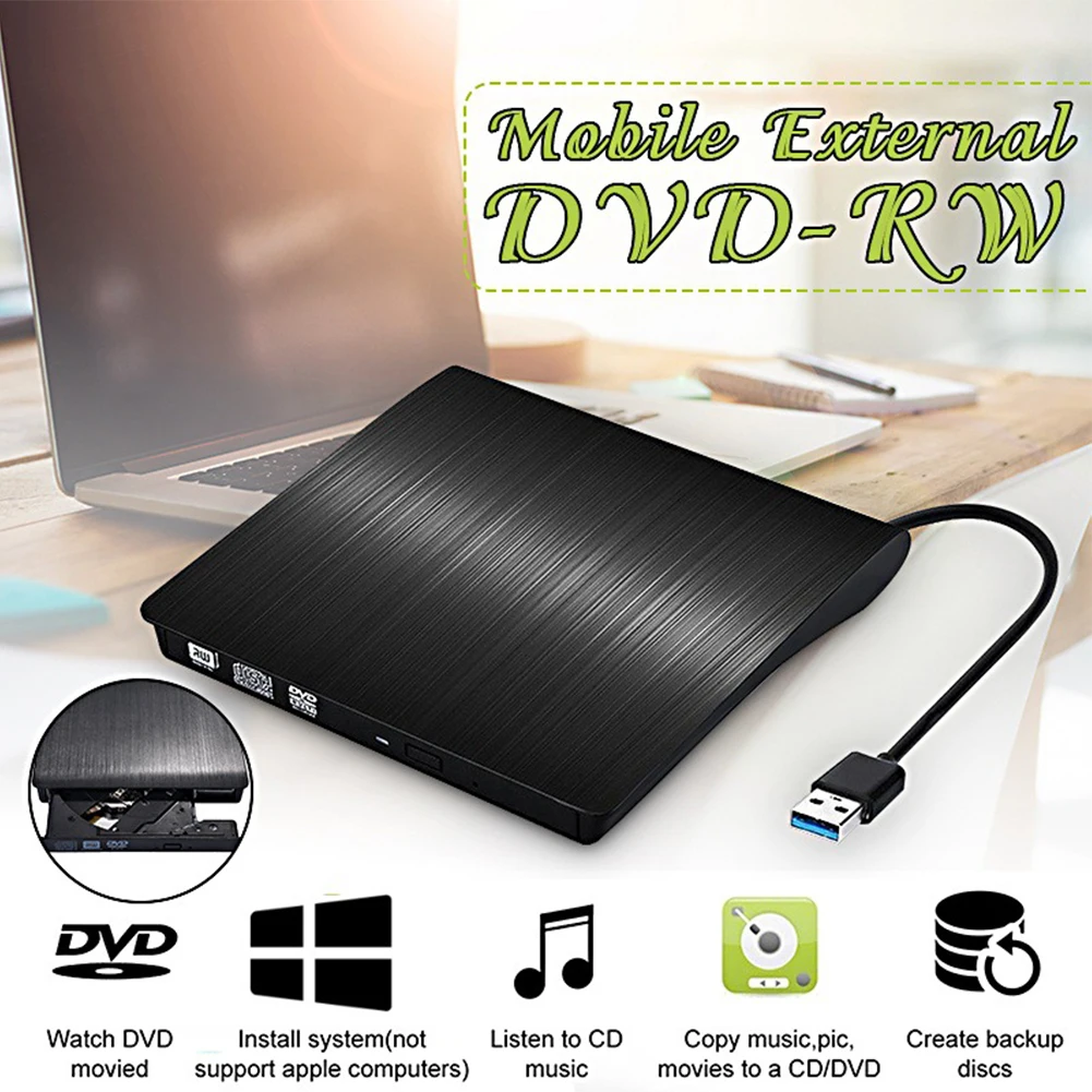 

Портативный DVD-проигрыватель DVD +/-RW USB Оптический привод для дома