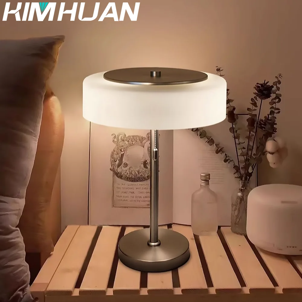 

Italian Design Luxury Vintage Cream Glass Table Lamp Mood light Bedroom Decoration Led desk lamp Post-modern Scandinavian