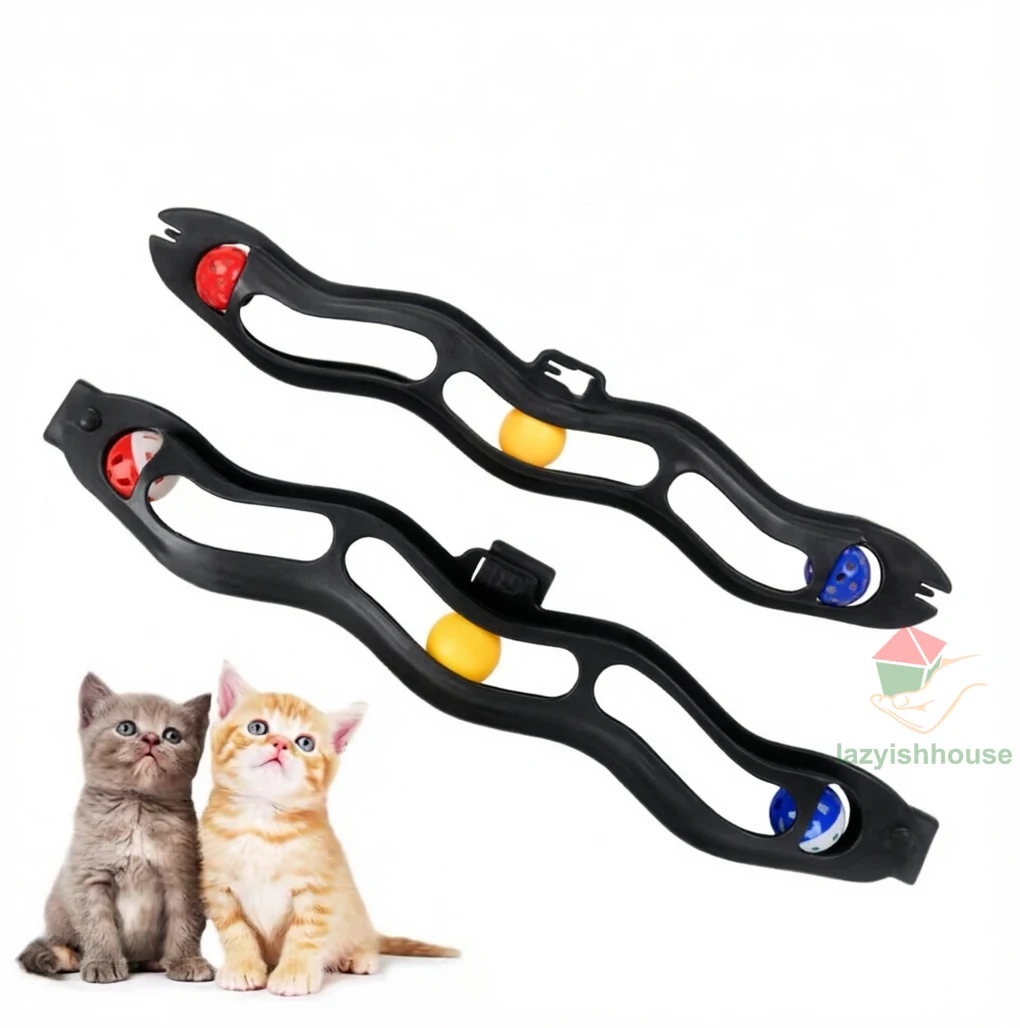 Neues Katzenspielzeug: Plastik-Saugnapf-Kugelbahn, Haustierzubehör, Tischtennisball mit Adsorption am Glas, Lustiges Katzenspielzeug