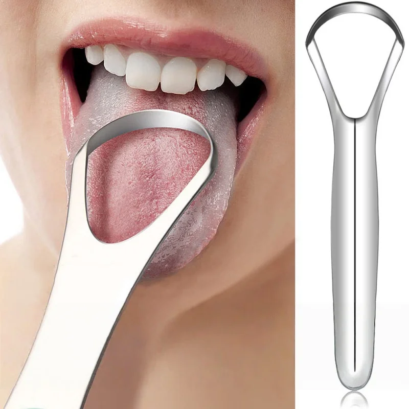 3 قطعة الفولاذ المقاوم للصدأ اللسان مكشطة مجموعة نظيفة الفم اللسان طلاء مزدوج الوجهين المتاحة أدوات تنظيف الفم عدة التنفس الطازج
