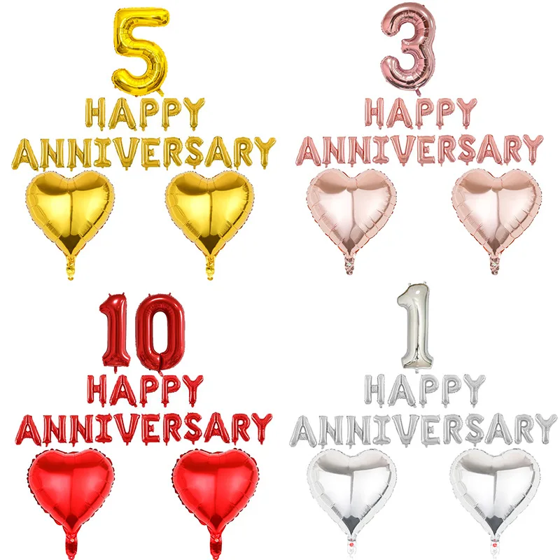 16 inch Wedding anniversary digital aluminum film balloons Decorate party balloons for wedding anniversaries