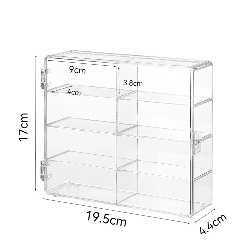 1pc High Quality Acrylic Display Cabinet With 8 Slot Transparent Art Storage Box For Car Model Toy Display Rack Home Accessories