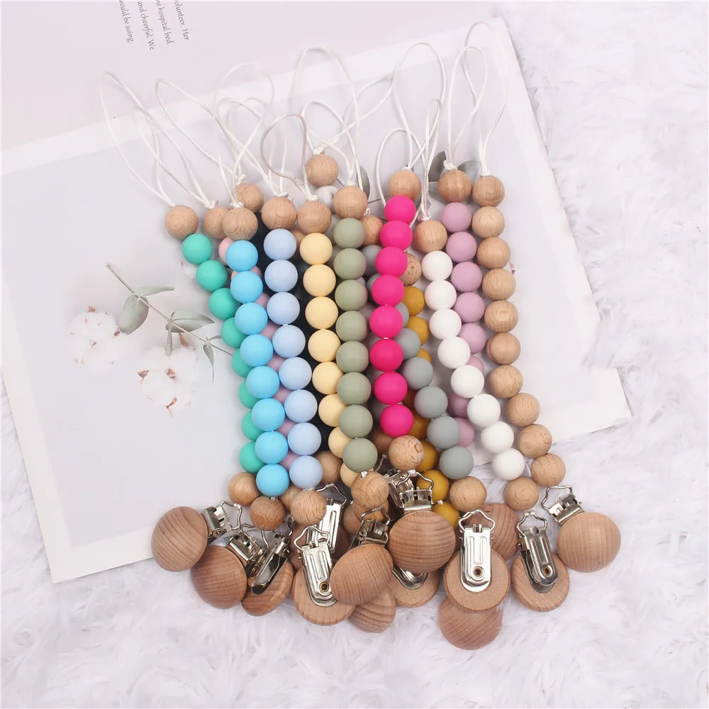 INS Pacifier Chain Food Grade Silicone Pacifier Pendant Gum Anti Drop Chain Baby Grinding Toy Bebe Pacifier Clips Baby Toys