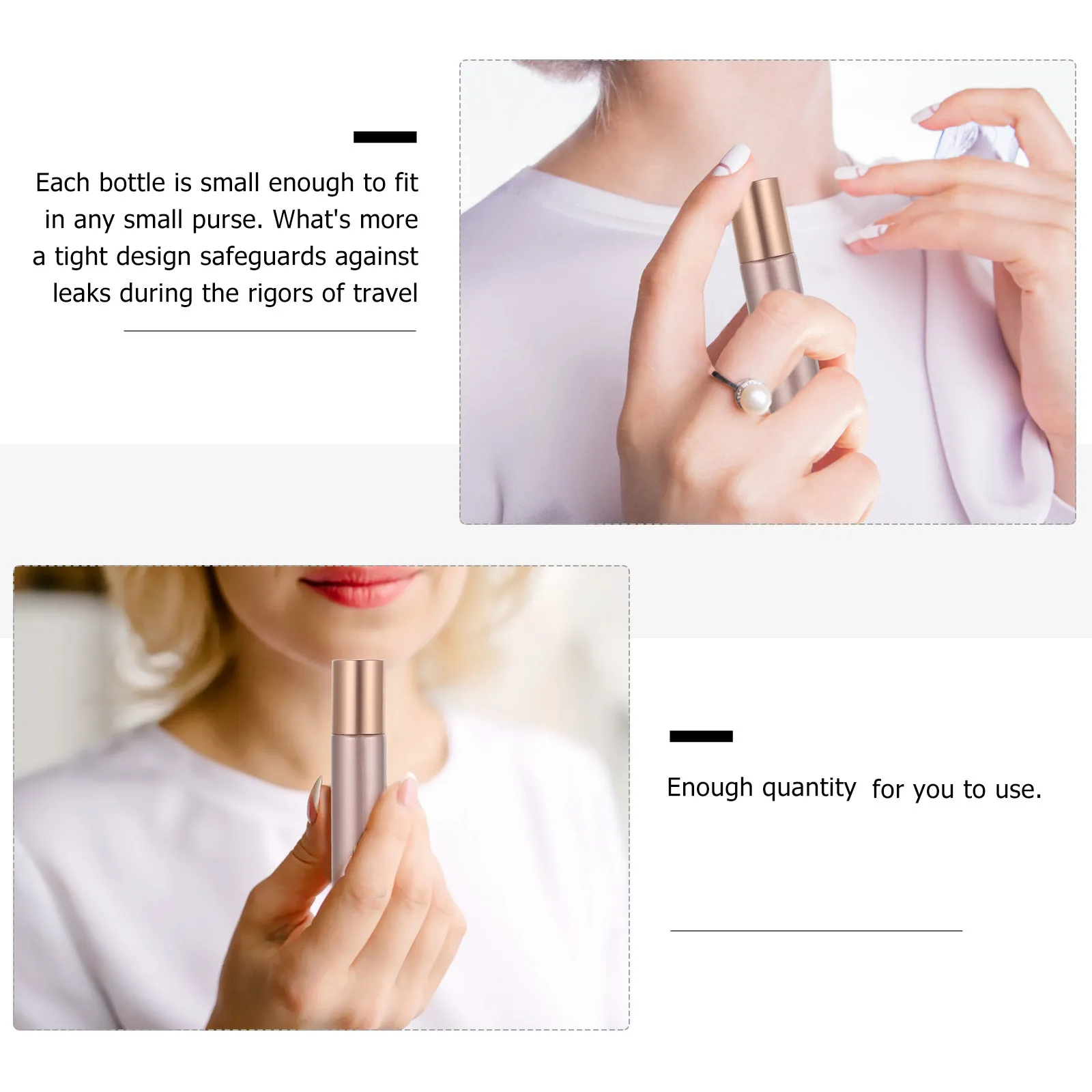 12Pcs 10Ml Essential Oil Glass Roller Bottles Aromatherapy Storage Dispensing Portable Travel Purse Friendly Leak Proof