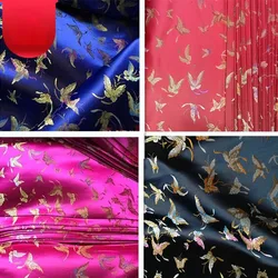 Glossy Brocade Jacquard Fabric Per Meter for Hanfu Clothing Cheongsam Sewing Plain Fashion Butterfly Pattern Textile Smooth Thin