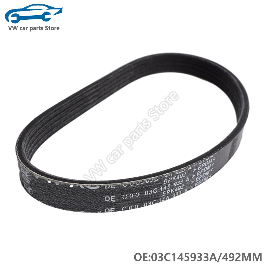 

03C145933A 492MM Water Pump Short Belt For Audi A1 A3 VW Sciricco Jetta Golf Tiguan Touran Beetle EOS 1.4TSI 03C 145 933 A