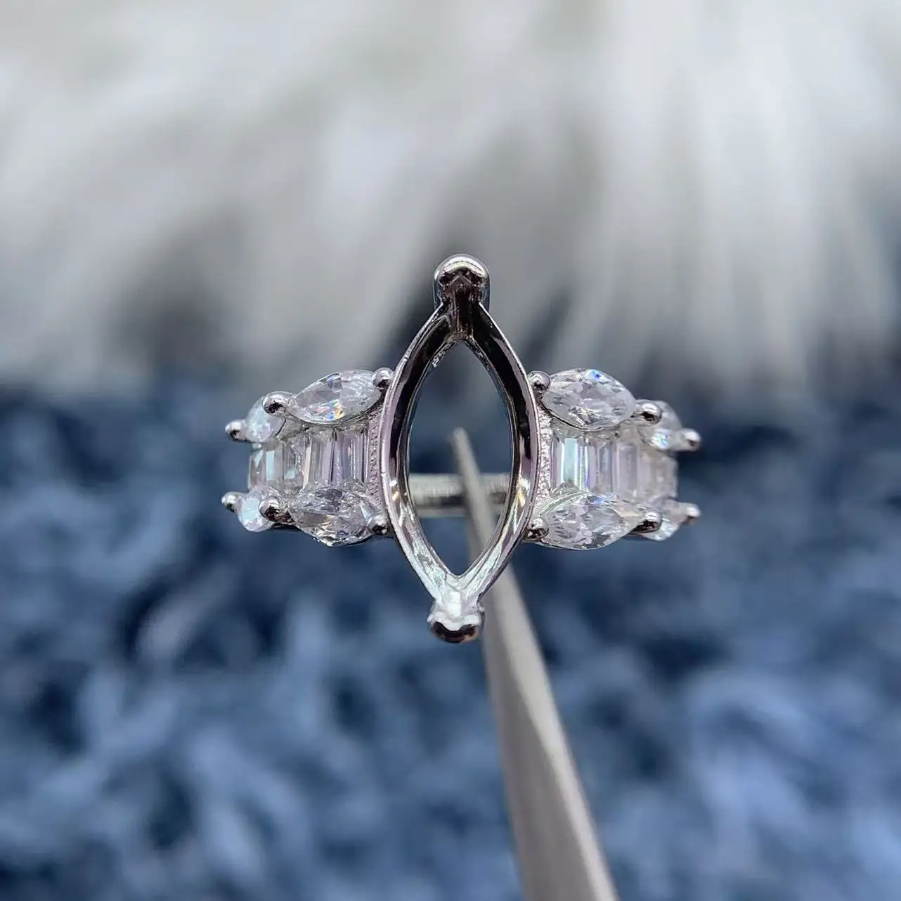 

MeiBaPJ инкрустация в форме конского глаза 7*14 мм S925 изысканное серебро DIY кольцо с бриллиантом для женщин подарок Шарм универсальные ювелирные изделия оптом