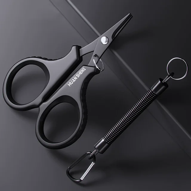 1 conjunto de revestimento de titânio aço inoxidável tesoura de pesca alicate corte pe trança linha cortador plies carpa acessórios de pesca ao ar livre ferramenta
