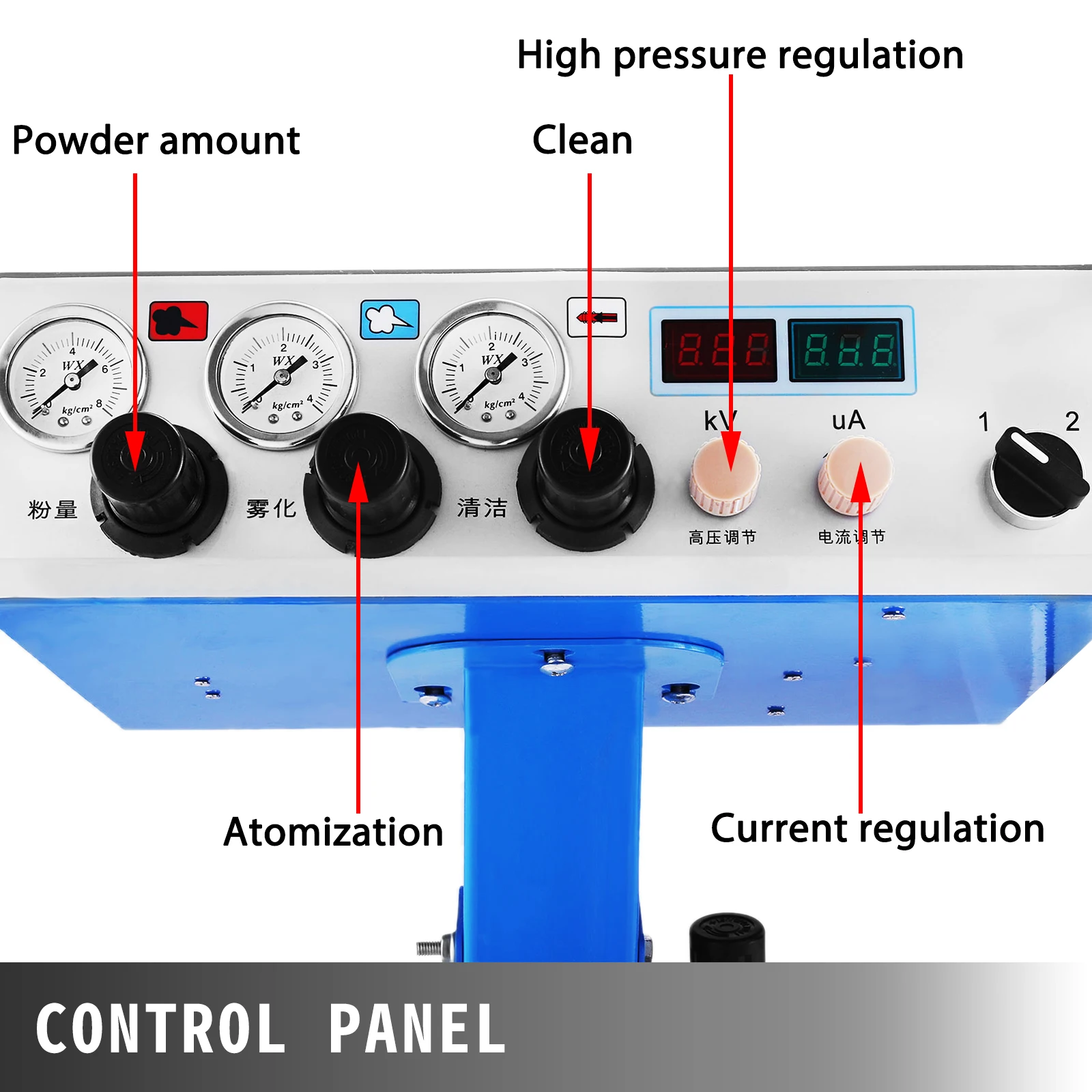 VEVOR Electrostatic Powder Coating System Machine with Control Panel Pump and Spray Gun Paint Equipment for Industries