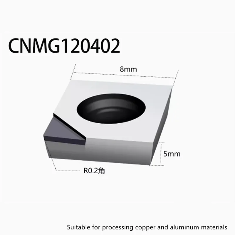 

PCD CNMG120402 Insert Single Crystal Turning Tool High Hardness Diamond Cutter for Copper Aluminum to Achieve Mirror Effect