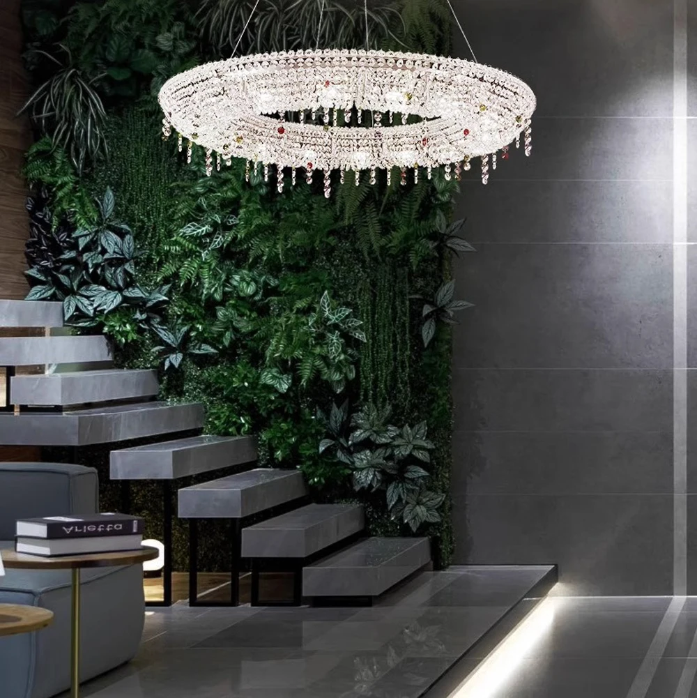 Home K9 Crystal Collection Round Rectangular Chandelier