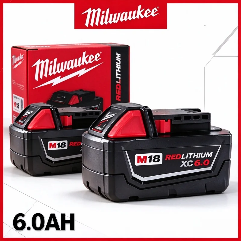 Milwaukee M18 6.0Ah.8.0Ah Lithium Ion Battery Long Lasting for Impact Wrench 8-11-1880 48-11-1860 48-11-1850 Power Tools Battery