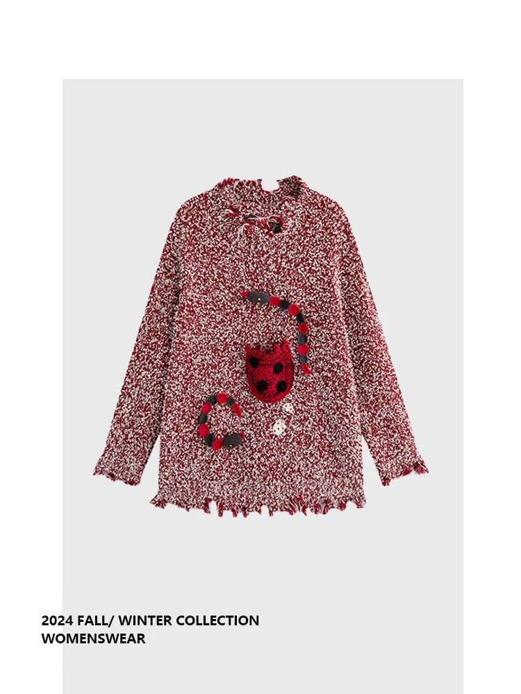 

Женский зимний свитер Forever 2 Special Edition: облегающий вязаный свитер с уникальным дизайном и эффектом потертости в винтажном стиле