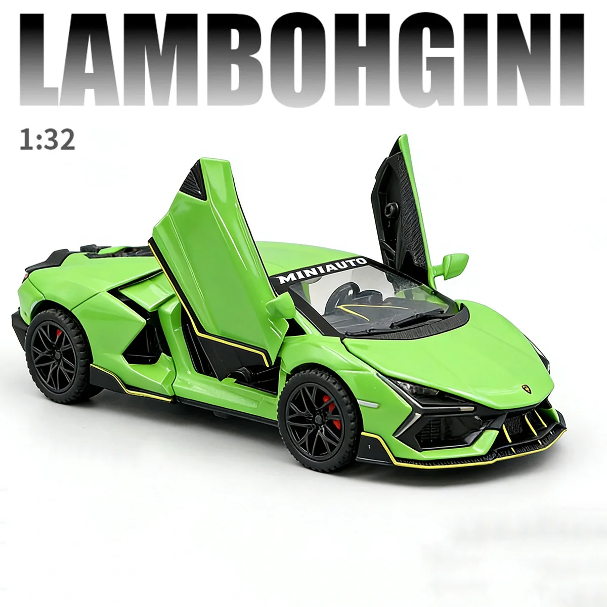 1:32 revuelto mansory supercar liga modelo de carro som e luz puxar para trás brinquedo das crianças colecionáveis presente aniversário