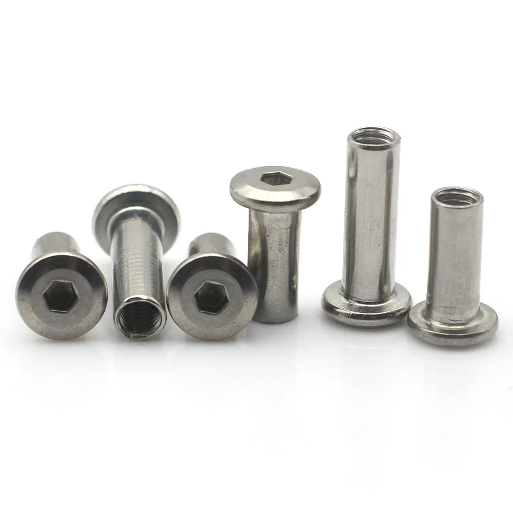 2-20pcs M2 M3 M4 M5 M6 M8 M10 304 Stainless Steel Connector Screws Hex Socket Cap Nut Furniture Bolt Joint Fastener 4-100mm