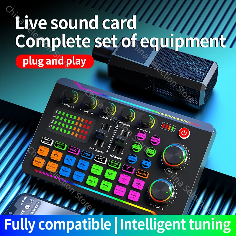 English Professional Live Sound Card Intelligent Noise Cancelling Karaoke Machine Recording Singing BM800 Microphone