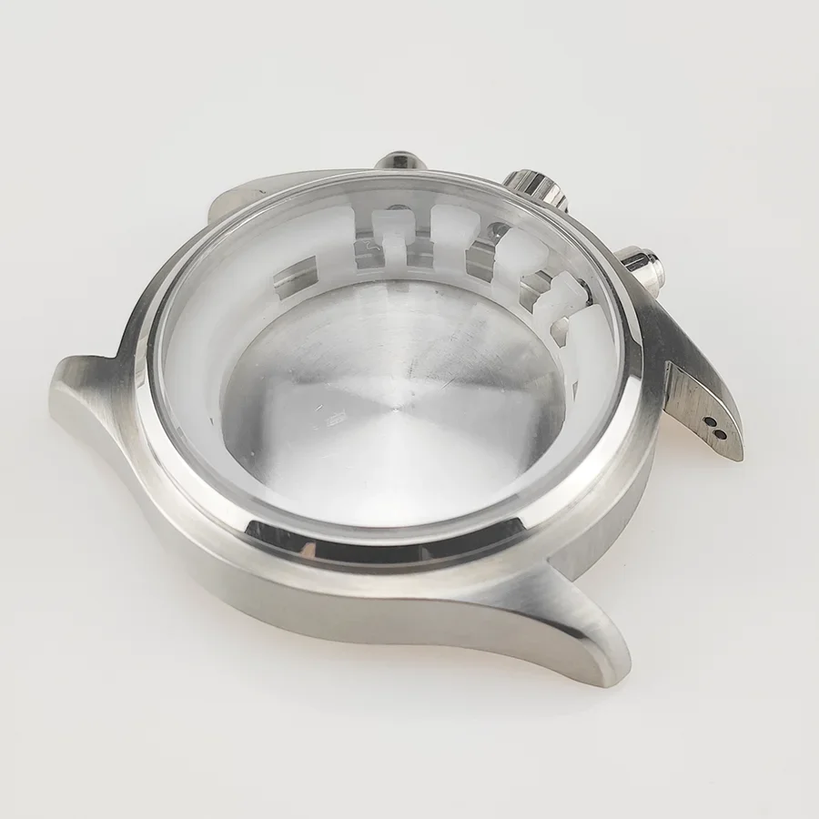 Solid Stainless Steel 45mm Pilot Chronograph Watch Case with Sapphire Crystal, 5ATM Water Fits 37.7mm Dial for Miyota 0S00