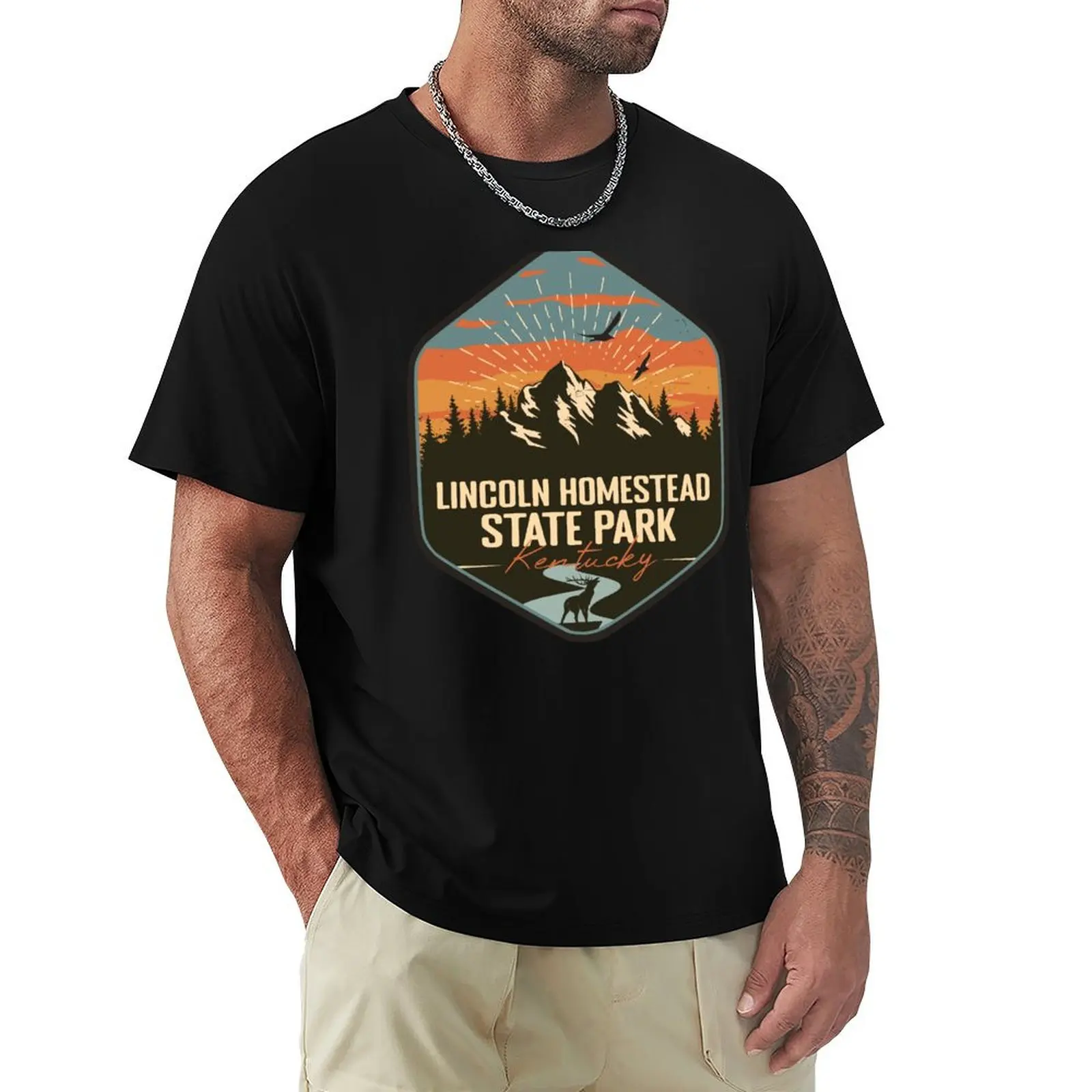 Lincoln Homestead State Park Kentucky - KY Retro Souvenir Badge T-Shirt t shirts for man slim fit T-Shirt