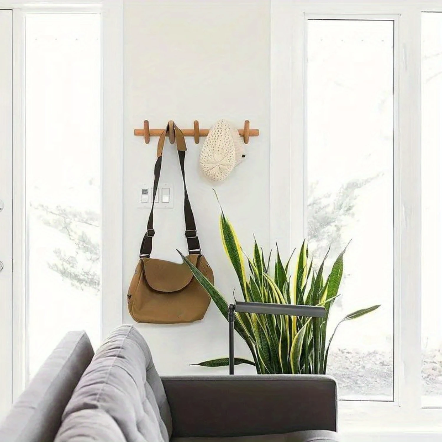 Nordic Solid Wood Wall Coat Rack for Coats and Hats  - Creative Porch Organizer