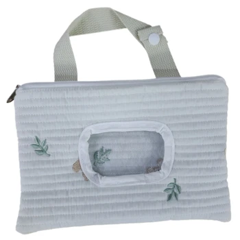 귀여운 동물성 면 티슈 백이 포함된 만화 아기 물티슈 홀더 케이스