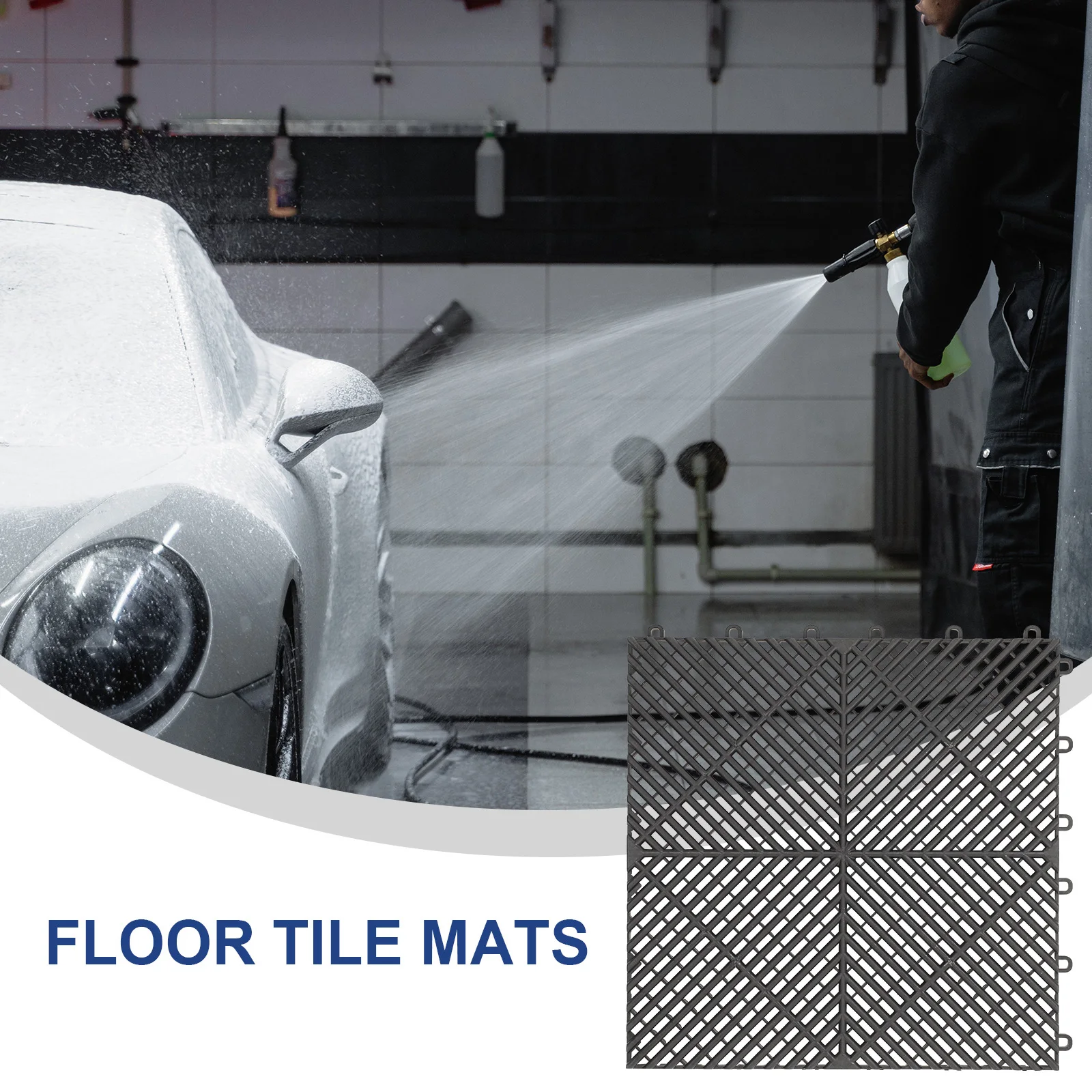 

2pcs Car Drainage Floor Mats Waterproof Non Outdoor Shower Bath Pool Modular Interlocking Tile Mat Large for Concrete