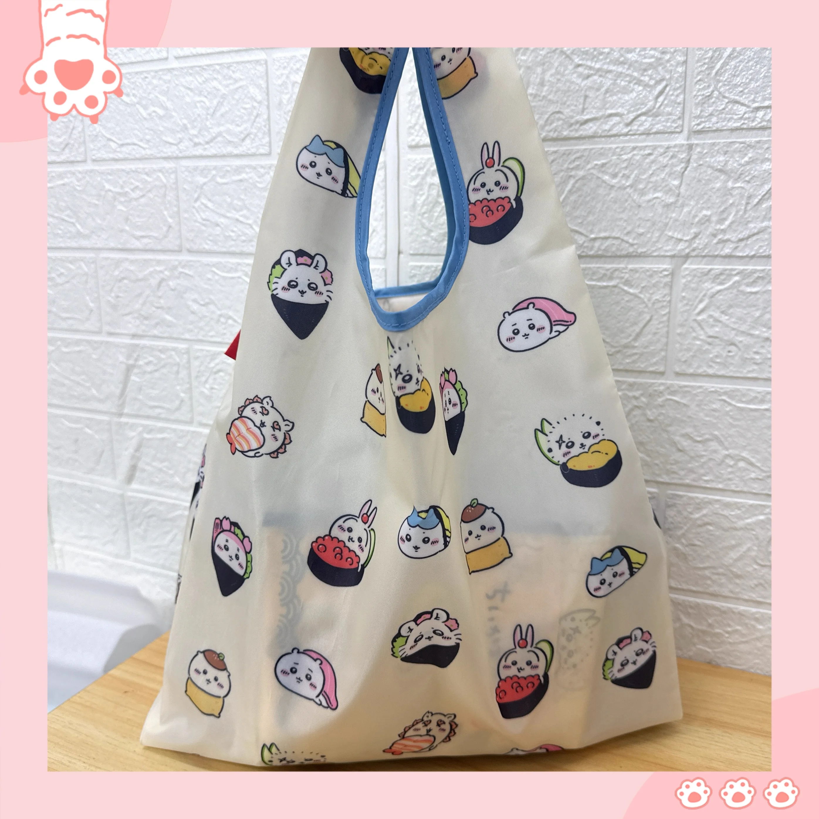 

Japanese chiikawa giikawa shopping bag cute organizer handbag folding storage environmentally friendly bag toy storage women
