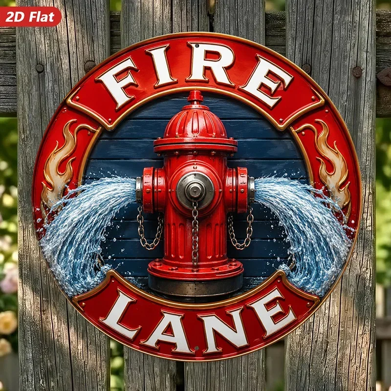 CIFBUY Rustic Fire Hydrant Flame Aluminum Wall Art Waterproof Wear Resistant Decor for Kitchen Study Living Room Garage Den Man