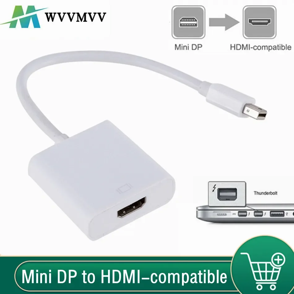 Mini DisplayPort DP to HDMI-compatible Adapter Cable HD 1080P Thunderbolt to HDMI-compatble Converter For Mac Macbook Pro Air