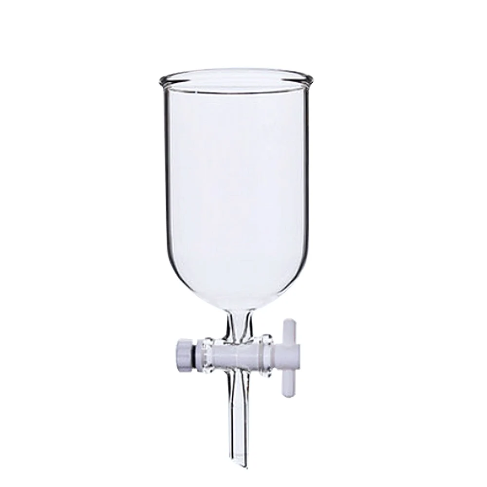 Resistência de alta temperatura química do instrumento de vidro do experimento 100-1000ml funil de vidro do tambor (com pistão do tetrafluoro)