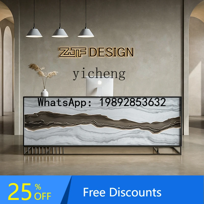 A1  Reception Desk High-end Welcome Desk Imitation Marble Shop checkout page